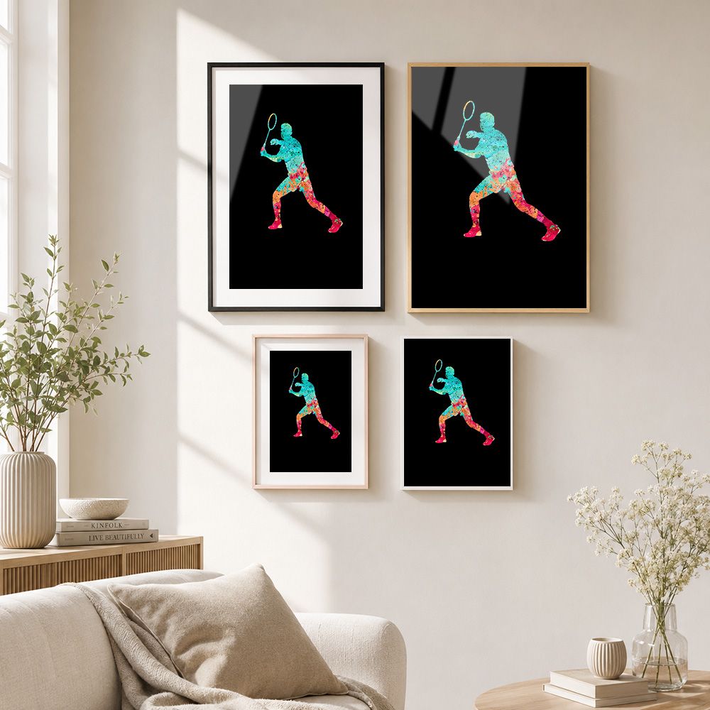 Póster de bádminton con marco  - Badminton Foto reseña y precio